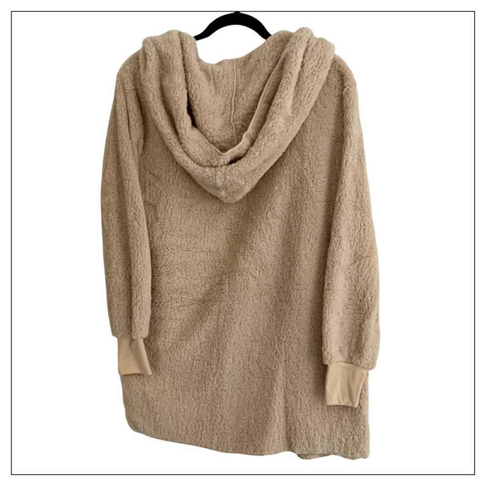NEW Tan Cozy Teddy Hoodie - Picture 5 of 7